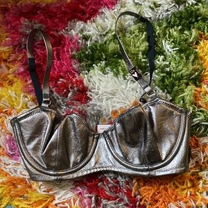 Metallic silver Victoria secret bra